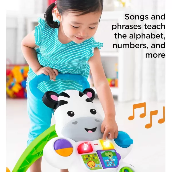 FisherPrice Baby to Toddler Toy Learn with Me Zebra Walker with Educational Music Lights ampamp Activities for Infants Ages 6 MonthsStandard Packaging