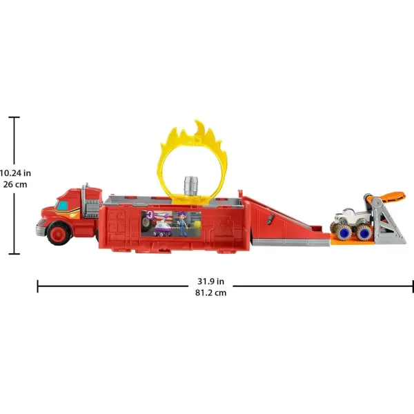 FisherPrice Blaze and The Monster Machines Toy Car Race Track Launch ampamp Stunts Hauler Transforming Playset for Kids Ages 3 Years