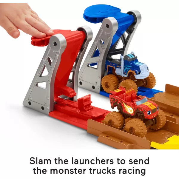 FisherPrice Blaze and the Monster Machines Toy Cars Playset Mud Pit Race Track with Blaze Crusher ampamp Slime for Kids Ages 3 Years