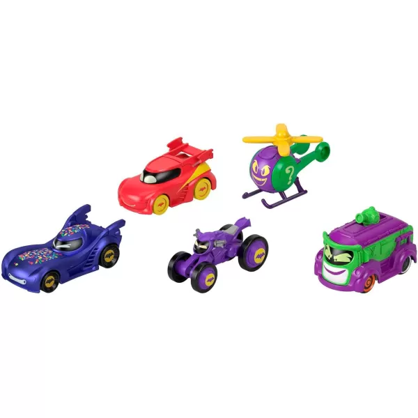 FisherPrice DC Batwheels 155 Scale Toy Cars 5Pack Bam Batmobile Redbird Prank Bibi ampamp Quizz Batcast Metal Diecast Vehicles Ages 35pack of Cars