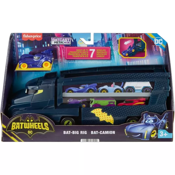 FisherPrice DC Batwheels Toy Hauler and Car BatBig Rig with Ramp and Bam The Batmobile 155 Scale Diecast Toy Vehicle Ages 3 YearsHauler