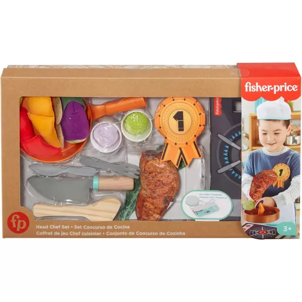 FisherPrice Head Chef Set pretend kitchen cooking play set for preschool kids ages 3 years and up