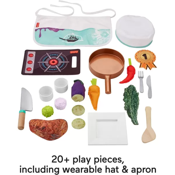 FisherPrice Head Chef Set pretend kitchen cooking play set for preschool kids ages 3 years and up
