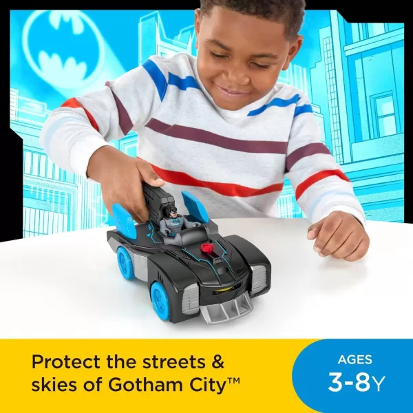 FisherPrice Imaginext DC Super Friends Batman Toy BatTech Batmobile Car ampamp LightUp Figure for Preschool Pretend Play Kids Ages 3 Years