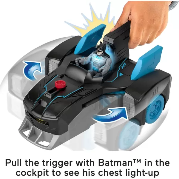 FisherPrice Imaginext DC Super Friends Batman Toy BatTech Batmobile Car ampamp LightUp Figure for Preschool Pretend Play Kids Ages 3 Years