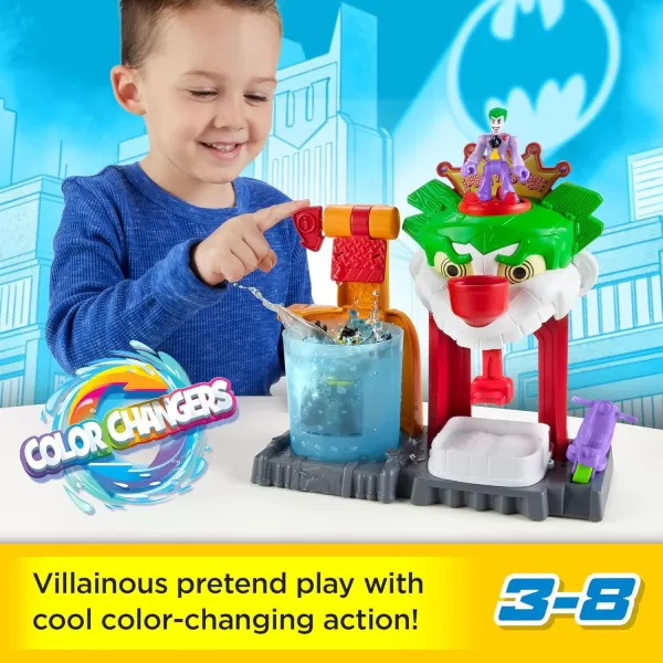 FisherPrice Imaginext DC Super Friends Batman Toy Color Changers The Joker Funhouse Playset for Preschool Pretend Play Kids Ages 3 YearsFunhouse