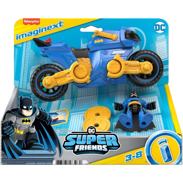 FisherPrice Imaginext DC Super Friends Batman Toy Figure and Transforming Batcycle for Pretend Play Kids Ages 3 Years