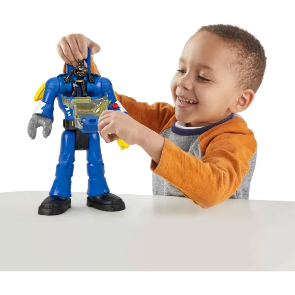 FisherPrice Imaginext DC Super Friends Batman Toy Insider ampamp Exo Suit 12Inch Robot with Lights Sounds ampamp Figure for Ages 3 Years Defender GreyBlue