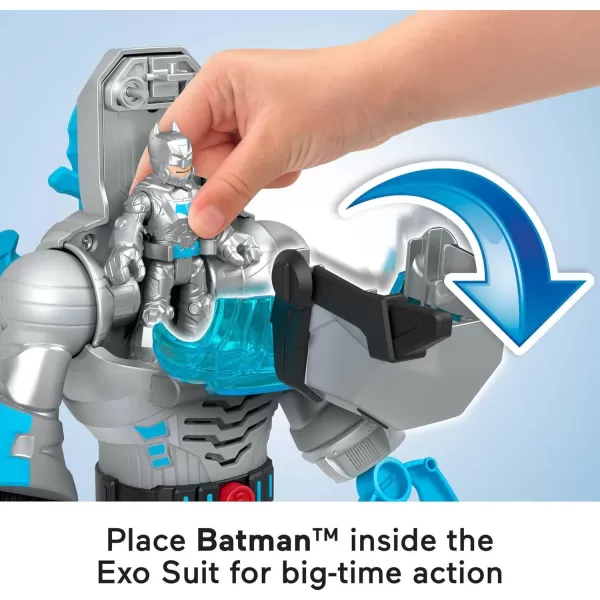 FisherPrice Imaginext DC Super Friends Batman Toy Insider ampamp Exo Suit 12Inch Robot with Lights Sounds ampamp Figure for Ages 3 Years Defender GreyGrey
