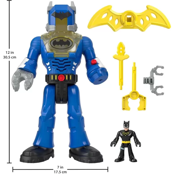 FisherPrice Imaginext DC Super Friends Batman Toy Insider ampamp Exo Suit 12Inch Robot with Lights Sounds ampamp Figure for Ages 3 Years Defender GreyBlue