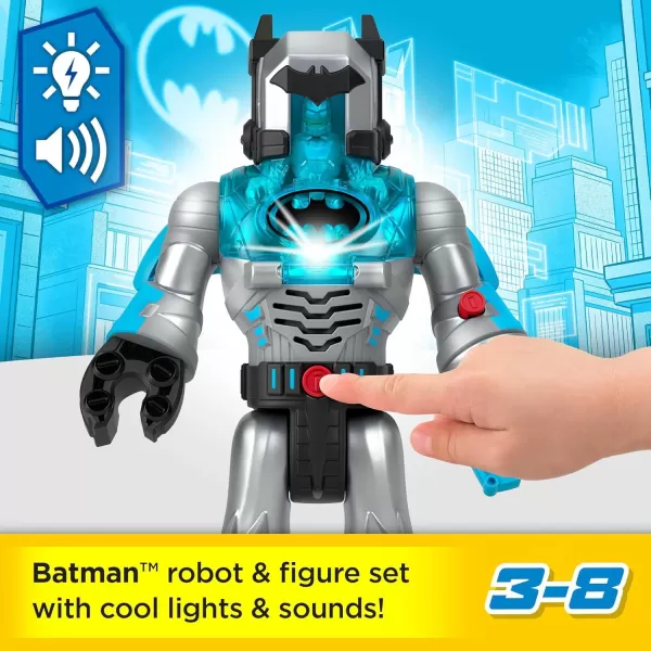 FisherPrice Imaginext DC Super Friends Batman Toy Insider ampamp Exo Suit 12Inch Robot with Lights Sounds ampamp Figure for Ages 3 Years Defender GreyGrey