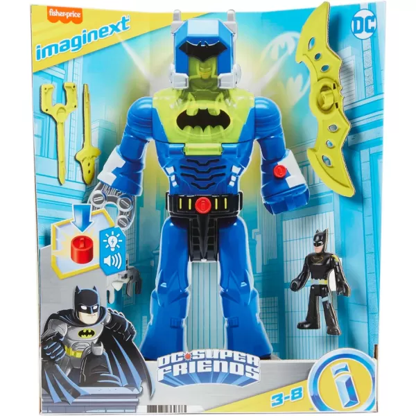 FisherPrice Imaginext DC Super Friends Batman Toy Insider ampamp Exo Suit 12Inch Robot with Lights Sounds ampamp Figure for Ages 3 Years Defender GreyBlue