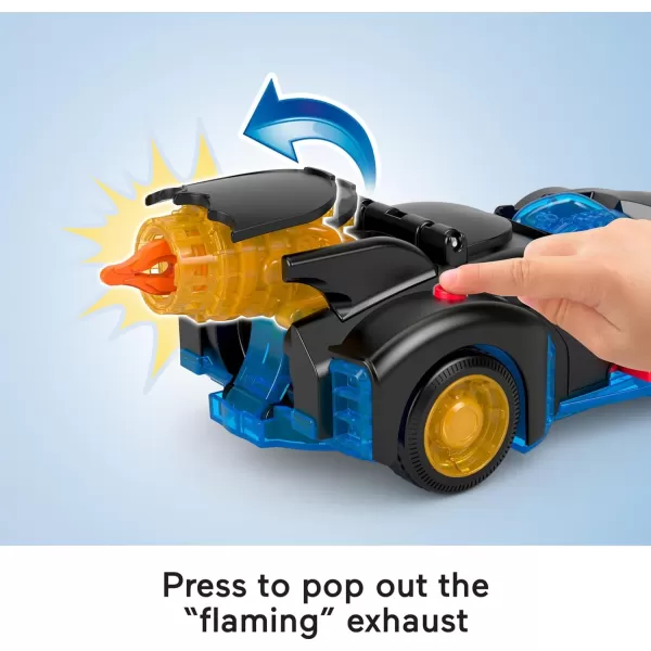 FisherPrice Imaginext DC Super Friends Batman Toy Shake ampamp Spin Batmobile with Poseable Figure for Pretend Play Kids Ages 3 Years