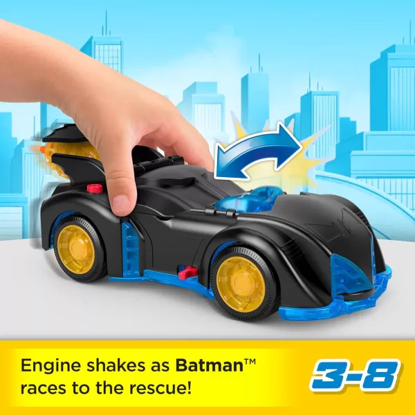 FisherPrice Imaginext DC Super Friends Batman Toy Shake ampamp Spin Batmobile with Poseable Figure for Pretend Play Kids Ages 3 Years