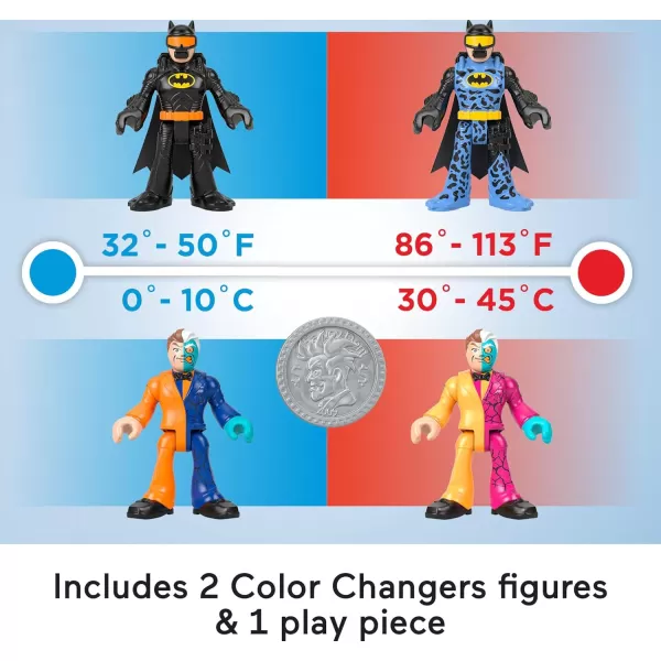 FisherPrice Imaginext DC Super Friends Batman Toys Color Changers Figure Set Batman ampamp Harley Quinn for Preschool Kids Ages 3 YearsBatman  TwoFace