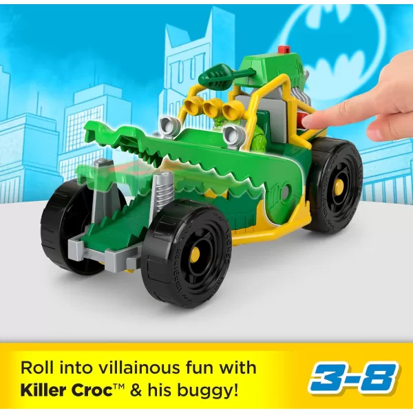 FisherPrice Imaginext DC Super Friends Toy Killer Croc Figure ampamp Buggy Car with Projectile Launcher for Pretend Play Kids Ages 3 Years