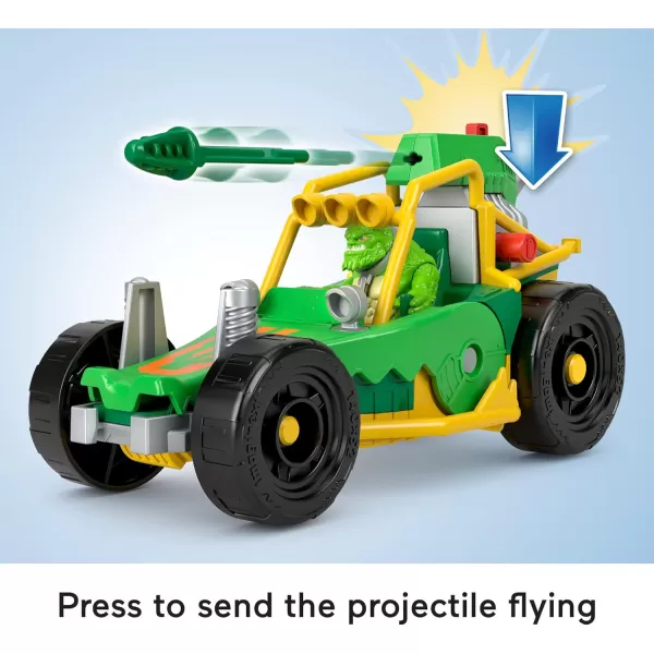 FisherPrice Imaginext DC Super Friends Toy Killer Croc Figure ampamp Buggy Car with Projectile Launcher for Pretend Play Kids Ages 3 Years