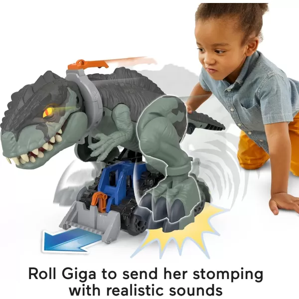 FisherPrice Imaginext Jurassic World Dinosaur Toy Mega Stomp ampamp Rumble Giga with Lights ampamp Sounds for Pretend Play Preschool Kids Ages 3 Years