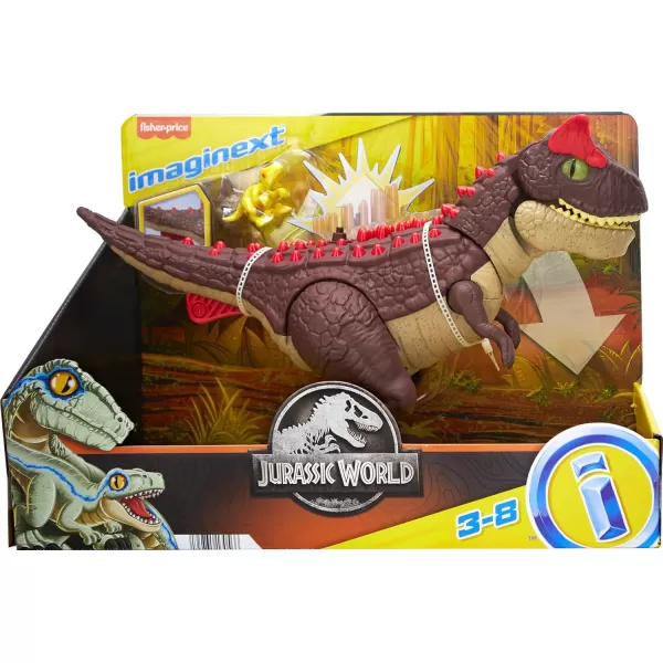 FisherPrice Imaginext Jurassic World Dinosaur Toy Spike Strike Carnotaurus 11Inch Figure Set for Pretend Play Preschool Kids Ages 3 Years