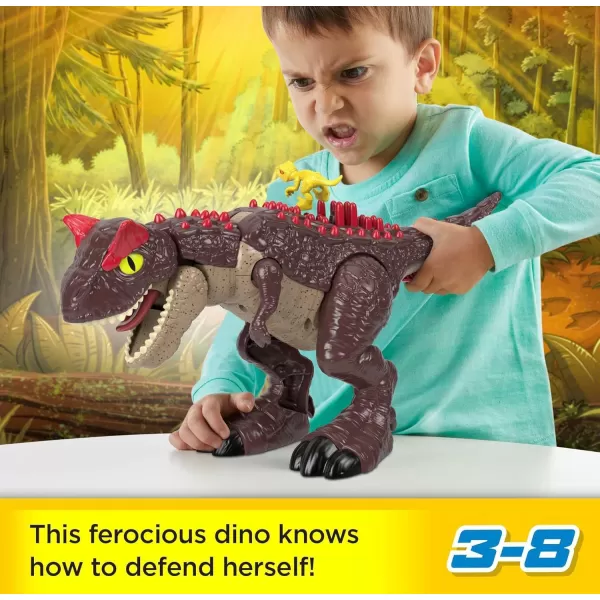 FisherPrice Imaginext Jurassic World Dinosaur Toy Spike Strike Carnotaurus 11Inch Figure Set for Pretend Play Preschool Kids Ages 3 Years