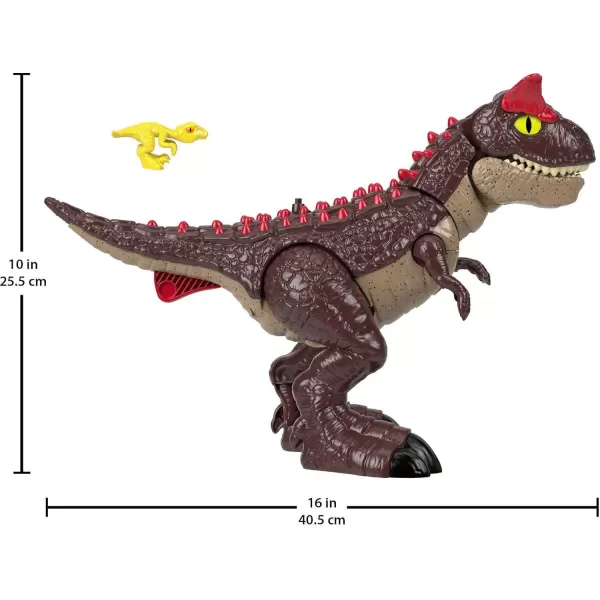 FisherPrice Imaginext Jurassic World Dinosaur Toy Spike Strike Carnotaurus 11Inch Figure Set for Pretend Play Preschool Kids Ages 3 Years