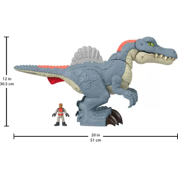 FisherPrice Imaginext Jurassic World Dinosaur Toy Ultra Snap Spinosaurus Lights Sounds ampamp Chomping Action for Preschool Kids Ages 3 Years