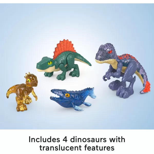 FisherPrice Imaginext Jurassic World Dinosaur Toys EvoScanner MultiPack 10Piece LightUp Figures Set for Ages 3 Years