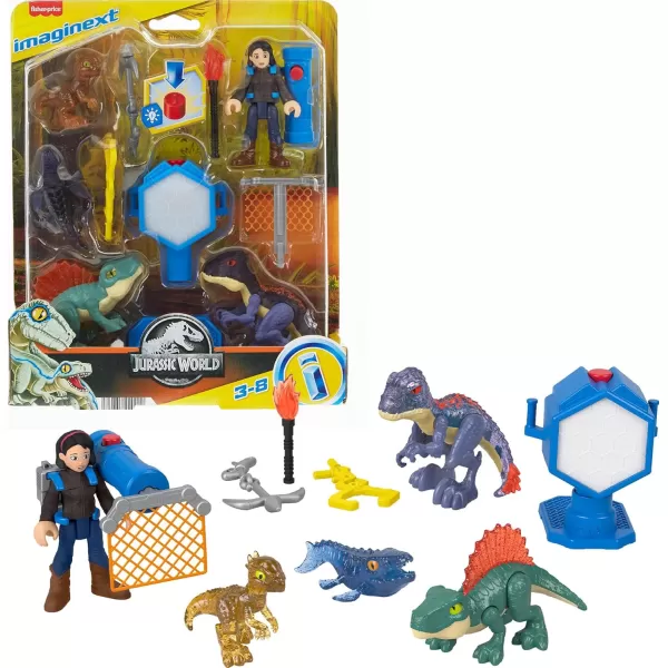 FisherPrice Imaginext Jurassic World Dinosaur Toys EvoScanner MultiPack 10Piece LightUp Figures Set for Ages 3 Years
