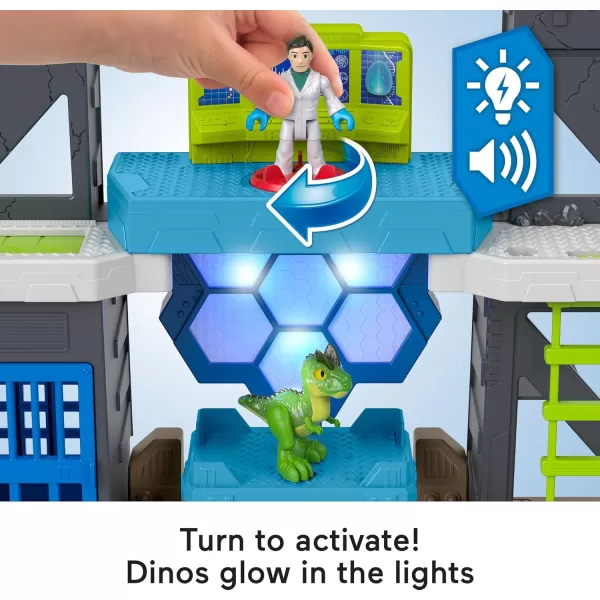 FisherPrice Imaginext Jurassic World Dinosaur Toys Scan ampamp Glow Dino Playset with Lights ampamp Sounds for Kids Ages 3 Years