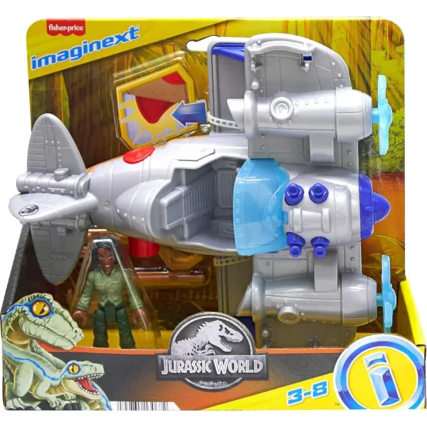 FisherPrice Imaginext Jurassic World Dominion Kayla Watts Figure ampamp Toy Plane Air Tracker with Projectiles for Preschool Kids Ages 3 Years