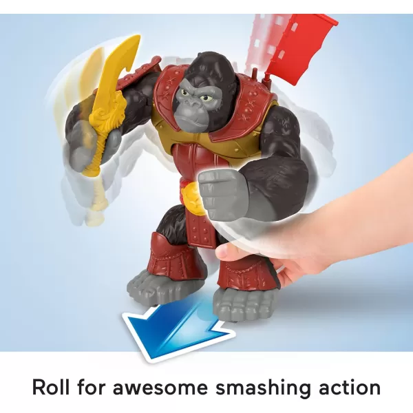 FisherPrice Imaginext Preschool Toy Silverback Gorilla Smash 8in Figure with Punching Action ampamp Accessories for Pretend Play Ages 3 Years