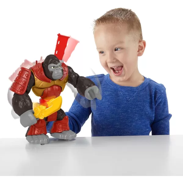 FisherPrice Imaginext Preschool Toy Silverback Gorilla Smash 8in Figure with Punching Action ampamp Accessories for Pretend Play Ages 3 Years