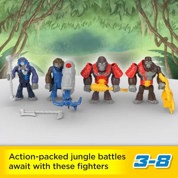 FisherPrice Imaginext Preschool Toys Boss Level Army Pack 9Piece Monkey ampamp Gorilla Figure Set for Pretend Play Ages 3 YearsSmall
