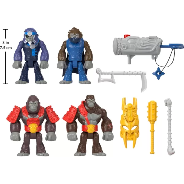 FisherPrice Imaginext Preschool Toys Boss Level Army Pack 9Piece Monkey ampamp Gorilla Figure Set for Pretend Play Ages 3 YearsSmall Pack of 2