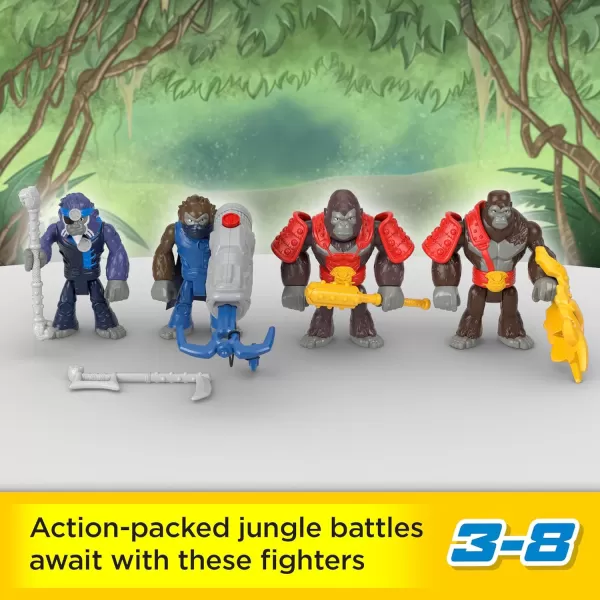 FisherPrice Imaginext Preschool Toys Boss Level Army Pack 9Piece Monkey ampamp Gorilla Figure Set for Pretend Play Ages 3 YearsSmall Pack of 2