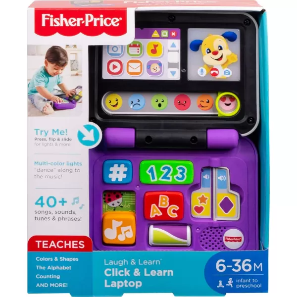 FisherPrice Laugh ampamp Learn Baby Toy Click ampamp Learn Laptop Pretend Computer with Music and Lights for Ages 6 Months