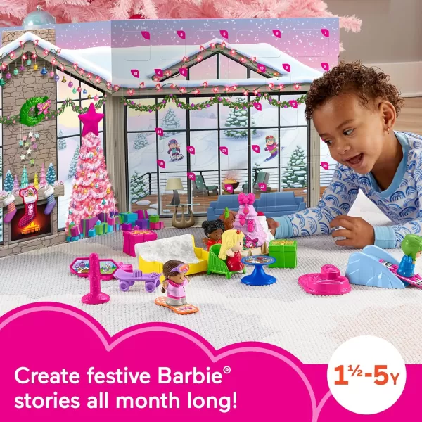 FisherPrice Little People Barbie Toddler Toy Advent Calendar Playset 24 Christmas Figures ampamp Pieces for Pretend Play Kids Ages 18 Months