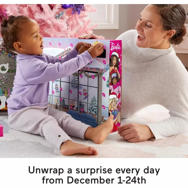 FisherPrice Little People Barbie Toddler Toy Advent Calendar Playset 24 Christmas Figures ampamp Pieces for Pretend Play Kids Ages 18 Months