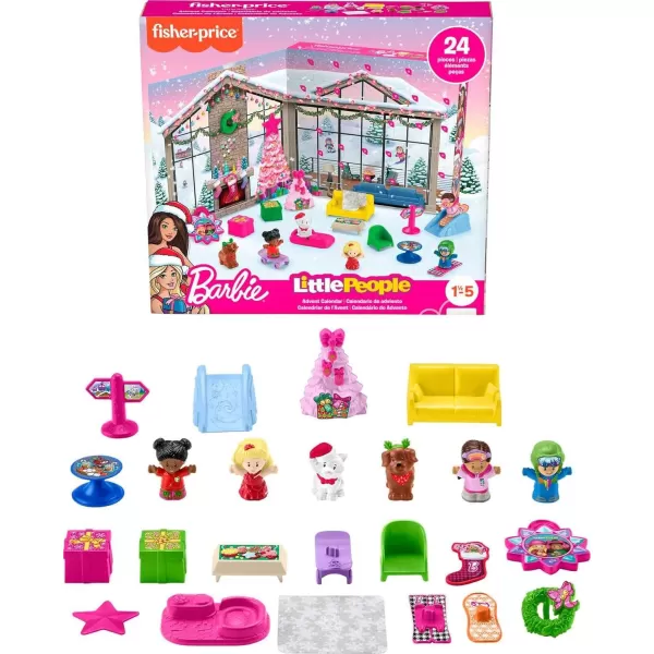FisherPrice Little People Barbie Toddler Toy Advent Calendar Playset 24 Christmas Figures ampamp Pieces for Pretend Play Kids Ages 18 Months