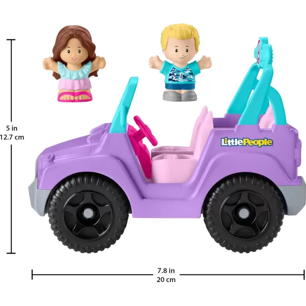 FisherPrice Little People Barbie Toddler Toy Car Beach Cruiser with Music Sounds and 2 Figures for Pretend Play Kids Ages 18 Months