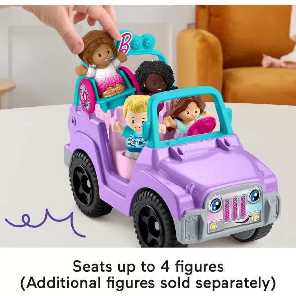 FisherPrice Little People Barbie Toddler Toy Car Beach Cruiser with Music Sounds and 2 Figures for Pretend Play Kids Ages 18 Months