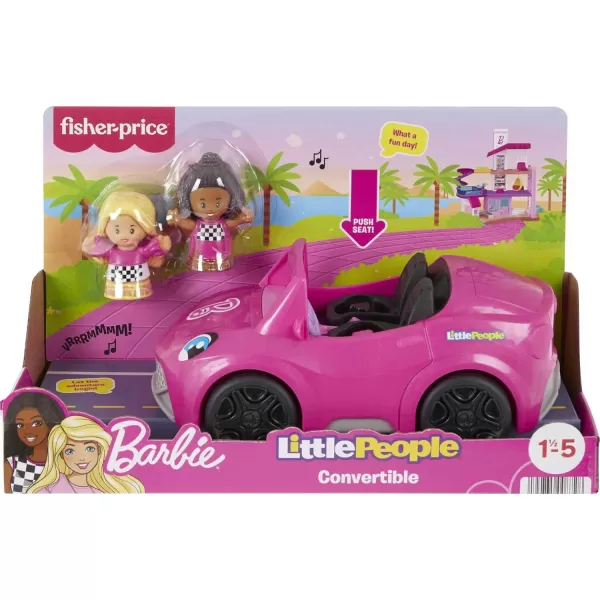 FisherPrice Little People Barbie Toddler Toy Car Convertible with Music Sounds ampamp 2 Figures for Pretend Play Ages 18 Months