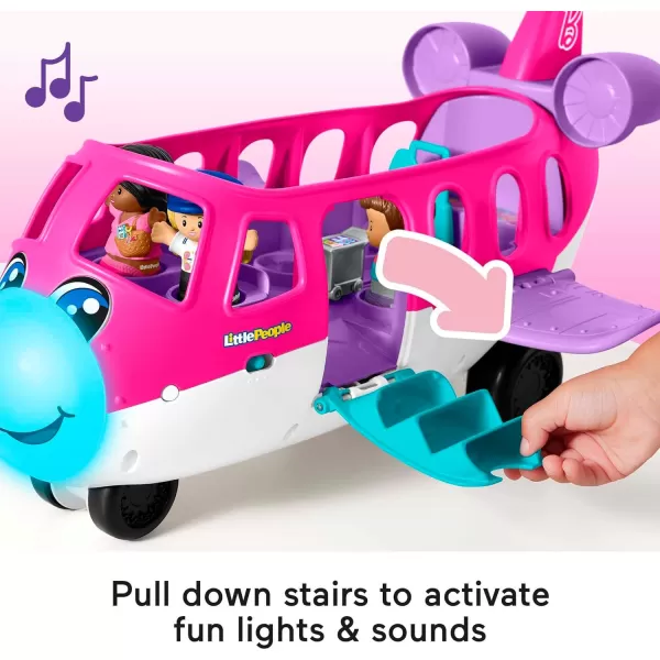 FisherPrice Little People Barbie Toddler Toy Little Dream Plane with Lights Music ampamp Figures for Pretend Play Ages 18 Months