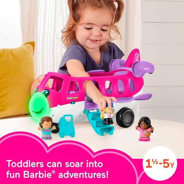 FisherPrice Little People Barbie Toddler Toy Little Dream Plane with Lights Music ampamp Figures for Pretend Play Ages 18 Months