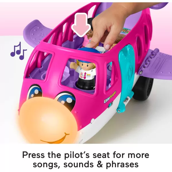 FisherPrice Little People Barbie Toddler Toy Little Dream Plane with Lights Music ampamp Figures for Pretend Play Ages 18 Months