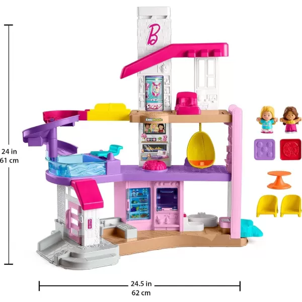 FisherPrice Little People Barbie Toddler Toy Little Dreamhouse Playset With Music Lights Sounds ampamp 7 Pieces For Ages 18 Months