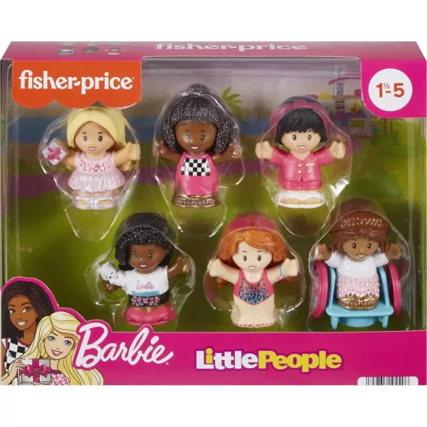 FisherPrice Little People Barbie Toddler Toys Figure 6 Pack for Preschool Pretend Play Ages 18 Months6Pack