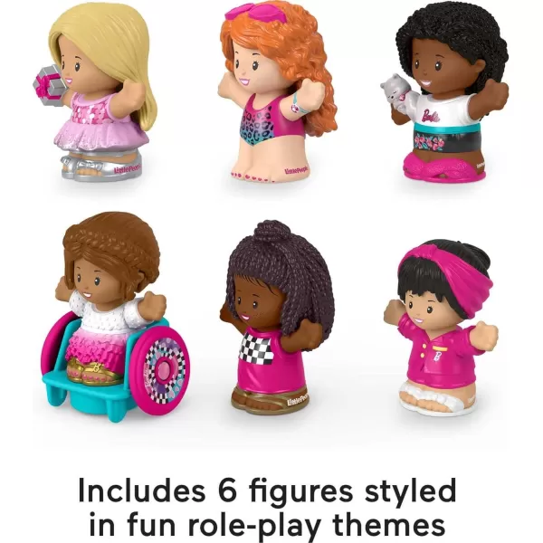 FisherPrice Little People Barbie Toddler Toys Figure 6 Pack for Preschool Pretend Play Ages 18 Months6Pack