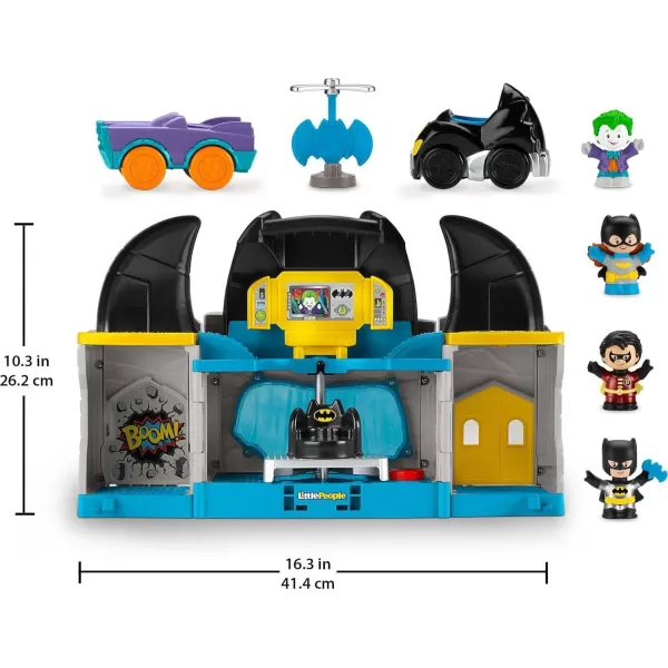 FisherPrice Little People DC Super Friends Toddler Toy Deluxe Batcave Playset with Batman Figure for Pretend Play Ages 18 Months Amazon Exclusive