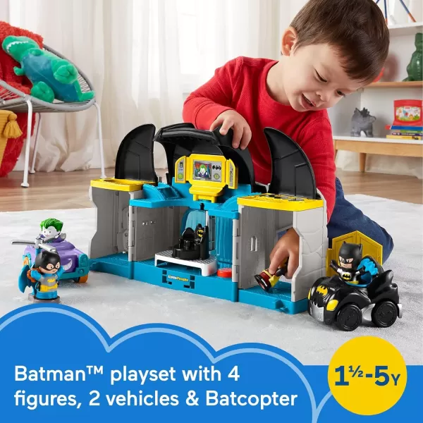 FisherPrice Little People DC Super Friends Toddler Toy Deluxe Batcave Playset with Batman Figure for Pretend Play Ages 18 Months Amazon Exclusive